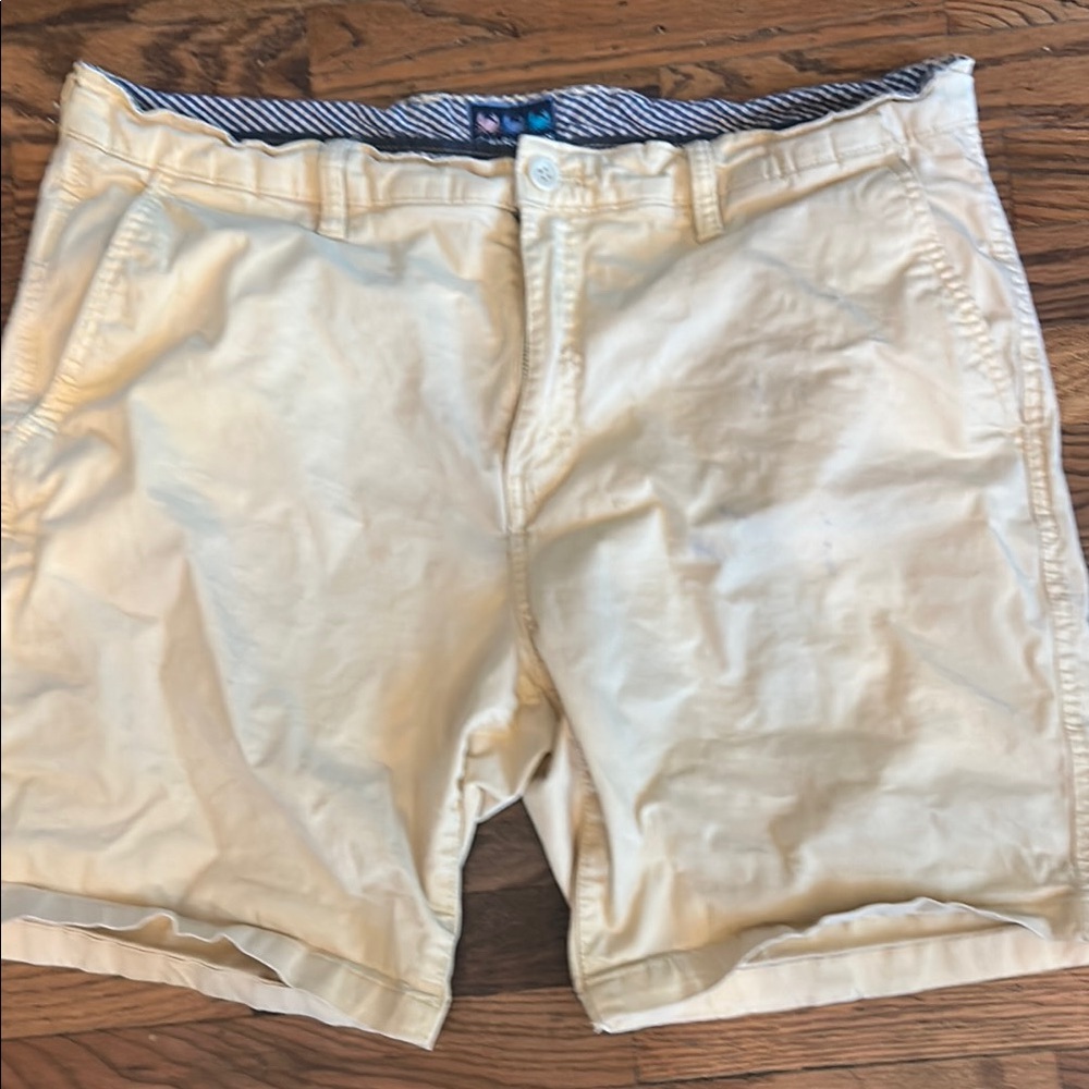 Flat Front Yellow Summer Shorts
